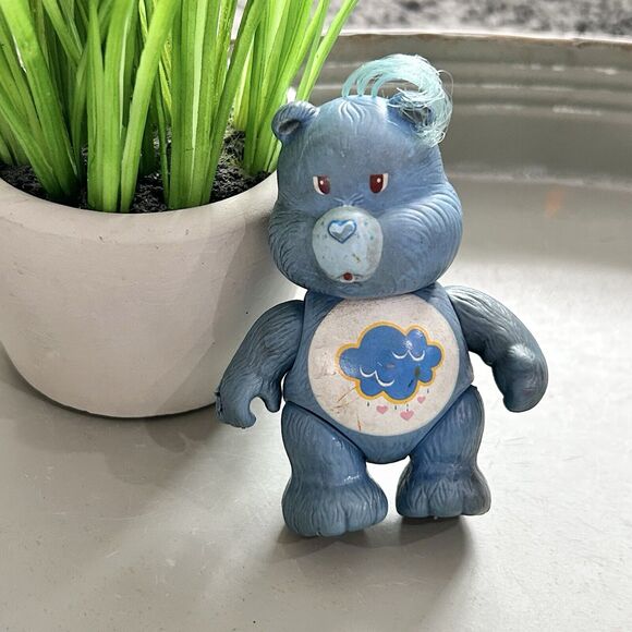 VINTAGE 1980's Grumpy CARE BEAR VINYL‎ FIGURE 3 1/4" Tall - Picture 1 of 6